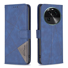 Custodia Portafoglio In Pelle Cover con Supporto B08F per Oppo Find X6 5G Blu