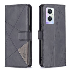 Custodia Portafoglio In Pelle Cover con Supporto B08F per Oppo Reno7 Lite 5G Nero