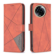 Custodia Portafoglio In Pelle Cover con Supporto B08F per Realme V50s 5G Arancione