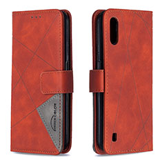 Custodia Portafoglio In Pelle Cover con Supporto B08F per Samsung Galaxy A01 SM-A015 Arancione