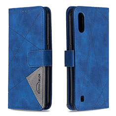 Custodia Portafoglio In Pelle Cover con Supporto B08F per Samsung Galaxy A01 SM-A015 Blu