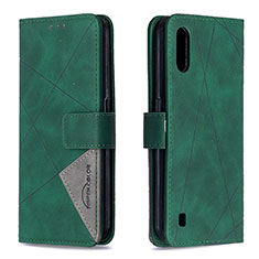 Custodia Portafoglio In Pelle Cover con Supporto B08F per Samsung Galaxy A01 SM-A015 Verde