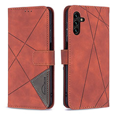 Custodia Portafoglio In Pelle Cover con Supporto B08F per Samsung Galaxy A04s Arancione