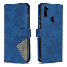 Custodia Portafoglio In Pelle Cover con Supporto B08F per Samsung Galaxy A11 Blu
