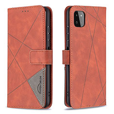 Custodia Portafoglio In Pelle Cover con Supporto B08F per Samsung Galaxy A22 5G Arancione