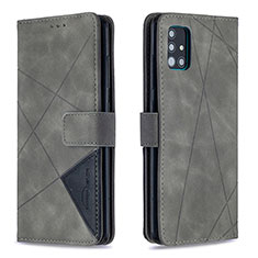 Custodia Portafoglio In Pelle Cover con Supporto B08F per Samsung Galaxy A51 4G Grigio