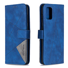 Custodia Portafoglio In Pelle Cover con Supporto B08F per Samsung Galaxy A71 4G A715 Blu