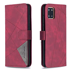 Custodia Portafoglio In Pelle Cover con Supporto B08F per Samsung Galaxy A81 Rosso
