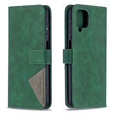 Custodia Portafoglio In Pelle Cover con Supporto B08F per Samsung Galaxy F12 Verde
