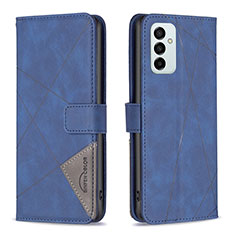 Custodia Portafoglio In Pelle Cover con Supporto B08F per Samsung Galaxy F23 5G Blu
