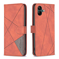 Custodia Portafoglio In Pelle Cover con Supporto B08F per Samsung Galaxy M04 Arancione