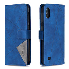 Custodia Portafoglio In Pelle Cover con Supporto B08F per Samsung Galaxy M10 Blu