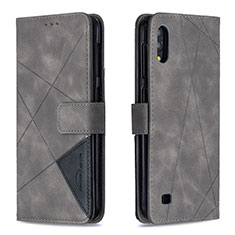 Custodia Portafoglio In Pelle Cover con Supporto B08F per Samsung Galaxy M10 Grigio