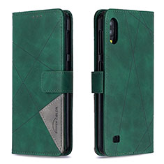 Custodia Portafoglio In Pelle Cover con Supporto B08F per Samsung Galaxy M10 Verde