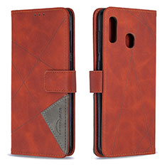 Custodia Portafoglio In Pelle Cover con Supporto B08F per Samsung Galaxy M10S Arancione