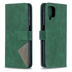 Custodia Portafoglio In Pelle Cover con Supporto B08F per Samsung Galaxy M12 Verde