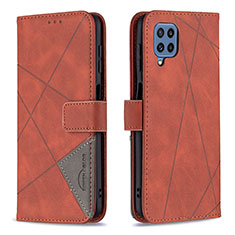 Custodia Portafoglio In Pelle Cover con Supporto B08F per Samsung Galaxy M32 4G Arancione