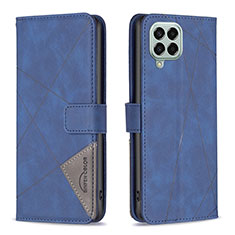 Custodia Portafoglio In Pelle Cover con Supporto B08F per Samsung Galaxy M33 5G Blu