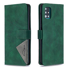 Custodia Portafoglio In Pelle Cover con Supporto B08F per Samsung Galaxy M40S Verde