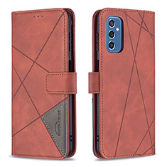 Custodia Portafoglio In Pelle Cover con Supporto B08F per Samsung Galaxy M52 5G Arancione