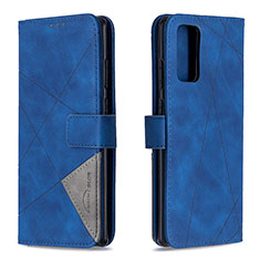 Custodia Portafoglio In Pelle Cover con Supporto B08F per Samsung Galaxy Note 20 5G Blu