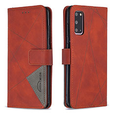 Custodia Portafoglio In Pelle Cover con Supporto B08F per Samsung Galaxy S20 5G Arancione