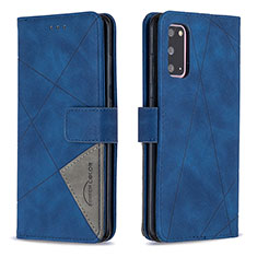 Custodia Portafoglio In Pelle Cover con Supporto B08F per Samsung Galaxy S20 5G Blu