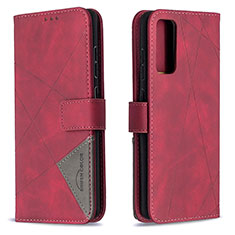 Custodia Portafoglio In Pelle Cover con Supporto B08F per Samsung Galaxy S20 Lite 5G Rosso