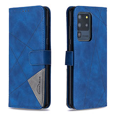 Custodia Portafoglio In Pelle Cover con Supporto B08F per Samsung Galaxy S20 Ultra 5G Blu