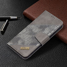 Custodia Portafoglio In Pelle Cover con Supporto B08F per Samsung Galaxy S21 5G Grigio