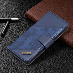 Custodia Portafoglio In Pelle Cover con Supporto B08F per Samsung Galaxy S21 Ultra 5G Blu