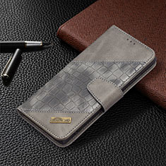 Custodia Portafoglio In Pelle Cover con Supporto B08F per Samsung Galaxy S21 Ultra 5G Grigio