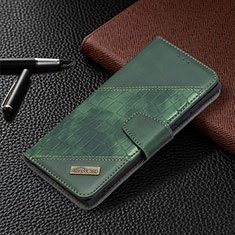 Custodia Portafoglio In Pelle Cover con Supporto B08F per Samsung Galaxy S22 Ultra 5G Verde