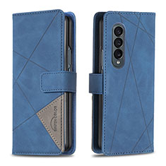 Custodia Portafoglio In Pelle Cover con Supporto B08F per Samsung Galaxy Z Fold3 5G Blu