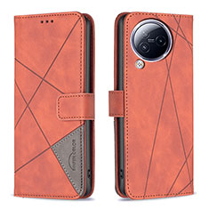 Custodia Portafoglio In Pelle Cover con Supporto B08F per Xiaomi Civi 3 5G Arancione