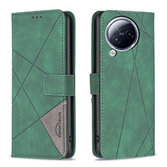 Custodia Portafoglio In Pelle Cover con Supporto B08F per Xiaomi Civi 3 5G Verde