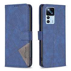 Custodia Portafoglio In Pelle Cover con Supporto B08F per Xiaomi Mi 12T 5G Blu