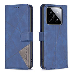 Custodia Portafoglio In Pelle Cover con Supporto B08F per Xiaomi Mi 14 5G Blu
