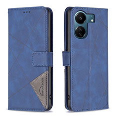 Custodia Portafoglio In Pelle Cover con Supporto B08F per Xiaomi Poco C65 Blu