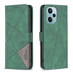 Custodia Portafoglio In Pelle Cover con Supporto B08F per Xiaomi Poco F5 5G Verde