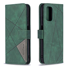 Custodia Portafoglio In Pelle Cover con Supporto B08F per Xiaomi Poco M3 Verde