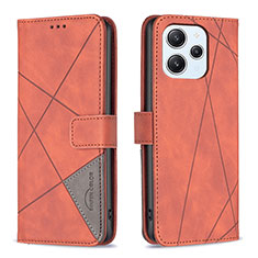 Custodia Portafoglio In Pelle Cover con Supporto B08F per Xiaomi Redmi 12 4G Arancione