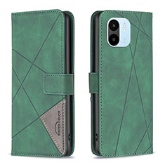 Custodia Portafoglio In Pelle Cover con Supporto B08F per Xiaomi Redmi A2 Plus Verde