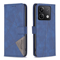 Custodia Portafoglio In Pelle Cover con Supporto B08F per Xiaomi Redmi Note 13 5G Blu