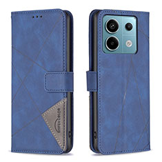 Custodia Portafoglio In Pelle Cover con Supporto B08F per Xiaomi Redmi Note 13 Pro 5G Blu