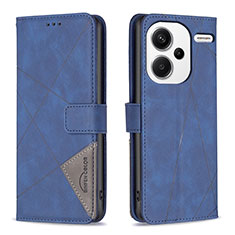 Custodia Portafoglio In Pelle Cover con Supporto B08F per Xiaomi Redmi Note 13 Pro+ Plus 5G Blu