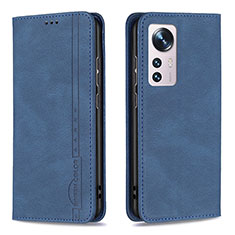 Custodia Portafoglio In Pelle Cover con Supporto B09F per Xiaomi Mi 12 5G Blu