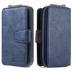 Custodia Portafoglio In Pelle Cover con Supporto B10F per Samsung Galaxy A20 Blu