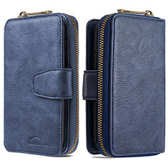 Custodia Portafoglio In Pelle Cover con Supporto B10F per Samsung Galaxy A21 Blu