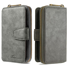 Custodia Portafoglio In Pelle Cover con Supporto B10F per Samsung Galaxy M10S Grigio